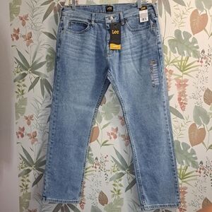 Lee Men's Light Blue Jeans 36×30 Slim Fit Stretch